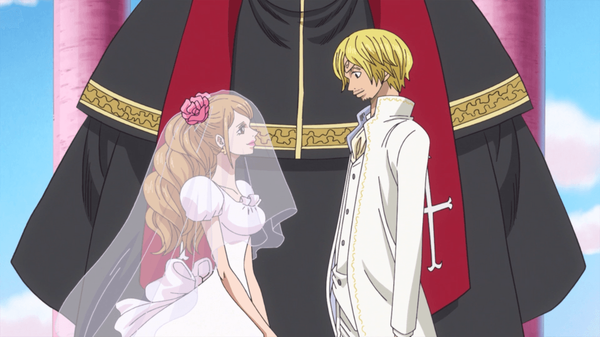 Sanji y Pudding en la ceremonia de boda
